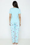 Zivame Farm Lore Knit Cotton Pyjama Set - Gulf Stream — thumbnail 2